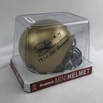 Joe Theismann Autographed Notre Dame Mini Helmet (DACW COA)