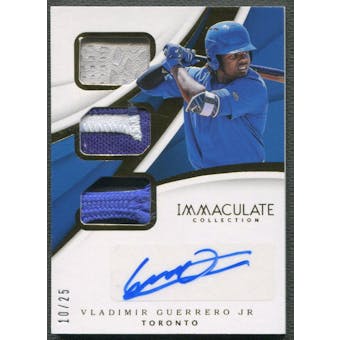 2018 Immaculate Collection #2 Vladimir Guerrero Jr. Immaculate Triple Material Patch Auto #10/25