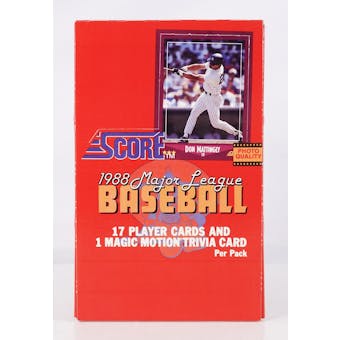 1988 Score Baseball Wax Box (Reed Buy)