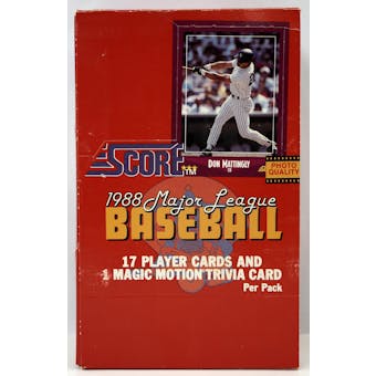 1988 Score Baseball Wax Box (Reed Buy)