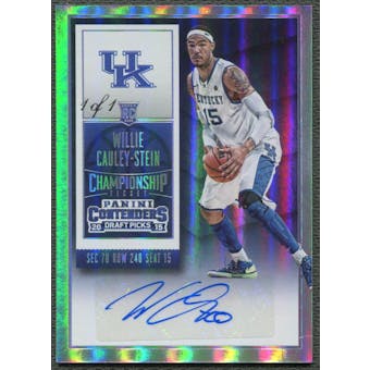 2015/16 Panini Contenders Draft Picks #150A Willie Cauley-Stein Championship Ticket Rookie Auto #1/1
