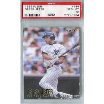 1996 Fleer Baseball #184 Derek Jeter PSA 10 (GM-MT) *3904 (Reed Buy)
