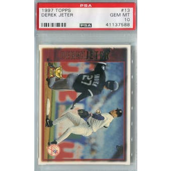 1997 Topps Baseball #13 Derek Jeter PSA 10 (GM-MT) *7588 (Reed Buy)