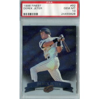 1998 Topps Finest Baseball #92 Derek Jeter PSA 10 (GM-MT) *5628 (Reed Buy)