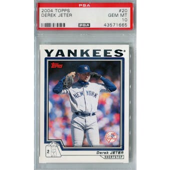2004 Topps Baseball #20 Derek Jeter PSA 10 (GM-MT) *1665 (Reed Buy)