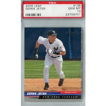 2005 Leaf Baseball #135 Derek Jeter PSA 10 (GM-MT) *9701 (Reed Buy)