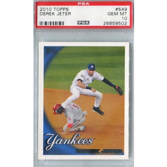 2010 Topps Baseball #549 Derek Jeter PSA 10 (GM-MT) *9502 (Reed Buy)