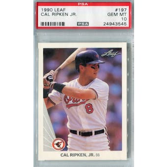 1990 Leaf Baseball #197 Cal Ripken Jr PSA 10 (GM-MT) *3545 (Reed Buy)