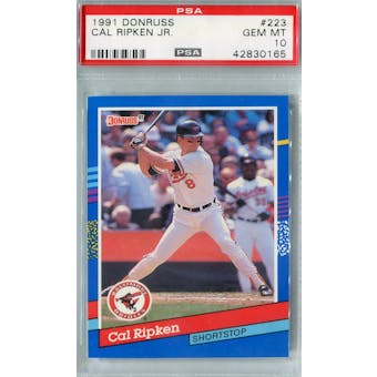 1991 Donruss Baseball #223 Cal Ripken Jr PSA 10 (GM-MT) *0165 (Reed Buy)