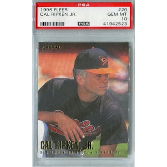 1996 Fleer Baseball #20 Cal Ripken Jr PSA 10 (GM-MT) *2523 (Reed Buy)