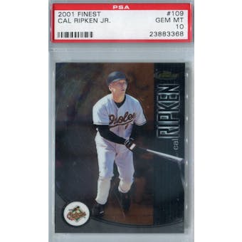 2001 Topps Finest Baseball #109 Cal Ripken Jr PSA 10 (GM-MT) *3368 (Reed Buy)