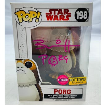 Star Wars The Last Jedi Porg Flocked Hot Topic Exclusive Funko POP Autographed by Brian Herring