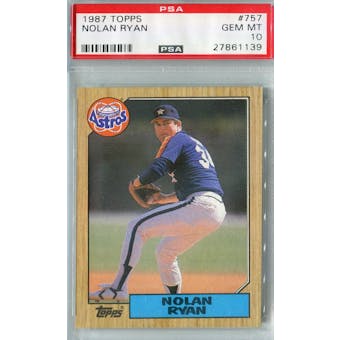 1987 Topps Baseball #757 Nolan Ryan PSA 10 (GM-MT) *1139 (Reed Buy)