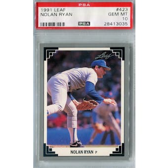 1991 Leaf Baseball #423 Nolan Ryan PSA 10 (GM-MT) *3035 (Reed Buy)