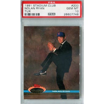 1991 Topps Stadium Club Baseball #200 Nolan Ryan PSA 10 (GM-MT) *7748 (Reed Buy)