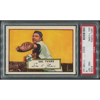 1952 Topps Baseball #338 Sal Yvars Rookie PSA 8 (NM-MT)