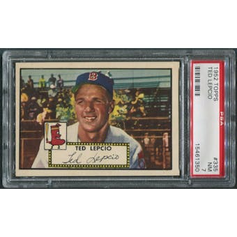 1952 Topps Baseball #335 Ted Lepcio Rookie PSA 7 (NM)