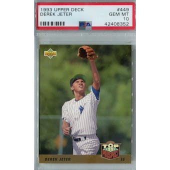 1993 Upper Deck Baseball #449 Derek Jeter PSA 10 (GM-MT) *8352 (Reed Buy)