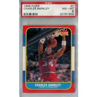 1986/87 Fleer Basketball #7 Charles Barkley PSA 8 (NM-MT) *1959 (Reed Buy)