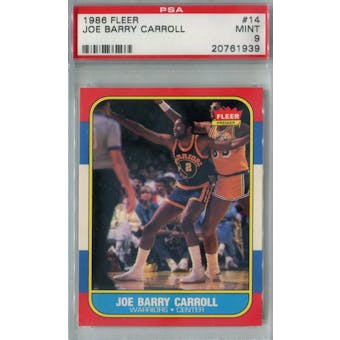 1986/87 Fleer Basketball #14 Joe Barry Carroll PSA 9 (MT) *1939 (Reed Buy)