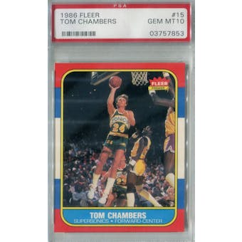 1986/87 Fleer Basketball #15 Tom Chambers PSA 10 (GM-MT) *7853 (Reed Buy)