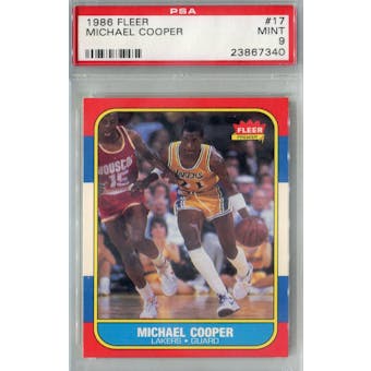 1986/87 Fleer Basketball #17 Michael Cooper PSA 9 (MT) *7340 (Reed Buy)