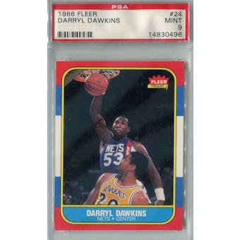 1986/87 Fleer Basketball #24 Darryl Dawkins PSA 9 (MT) *0496 (Reed Buy)