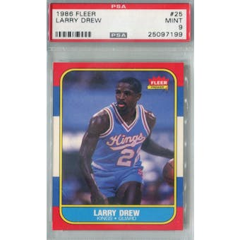 1986/87 Fleer Basketball #25 Larry Drew PSA 9 (MT) *7199 (Reed Buy)
