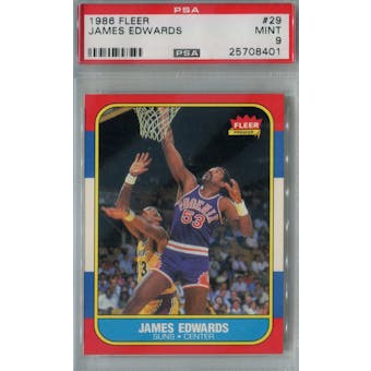 1986/87 Fleer Basketball #29 James Edwards PSA 9 (MT) *8401 (Reed Buy)