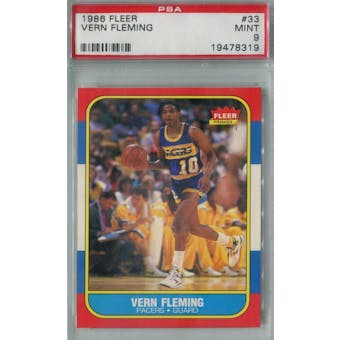 1986/87 Fleer Basketball #33 Vern Fleming PSA 9 (MT) *8319 (Reed Buy)