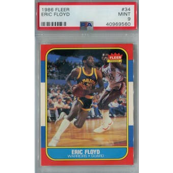 1986/87 Fleer Basketball #34 Eric Floyd PSA 9 (MT) *9560 (Reed Buy)