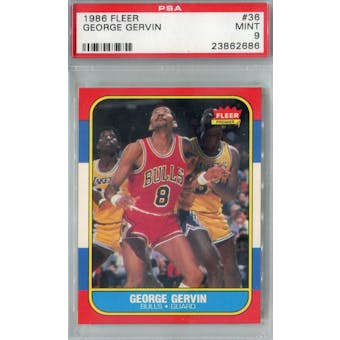 1986/87 Fleer Basketball #36 George Gervin PSA 9 (MT) *2686 (Reed Buy)