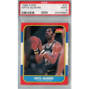 1986/87 Fleer Basketball #37 Artis Gilmore PSA 9 (MT) *9683 (Reed Buy)