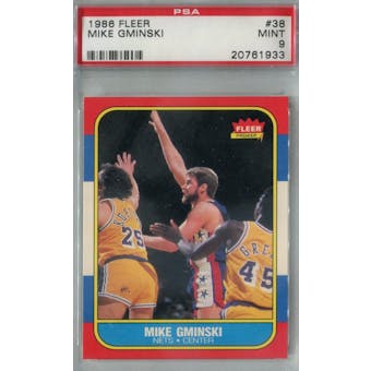1986/87 Fleer Basketball #38 Mike Gminski PSA 9 (MT) *1933 (Reed Buy)