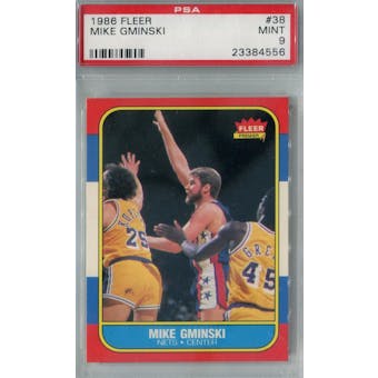 1986/87 Fleer Basketball #38 Mike Gminski PSA 9 (MT) *4556 (Reed Buy)