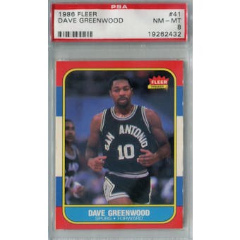1986/87 Fleer Basketball #41 Dave Greenwood PSA 8 (NM-MT) *2432 (Reed Buy)
