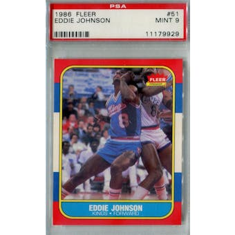1986/87 Fleer Basketball #51 Eddie Johnson PSA 9 (MT) *9929 (Reed Buy)