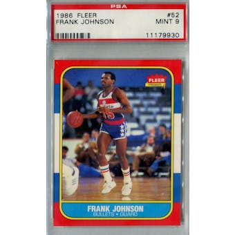 1986/87 Fleer Basketball #52 Frank Johnson PSA 9 (MT) *9930 (Reed Buy)