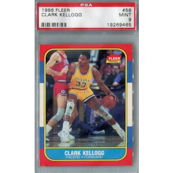 1986/87 Fleer Basketball #58 Clark Kellogg PSA 9 (MT) *9465 (Reed Buy)