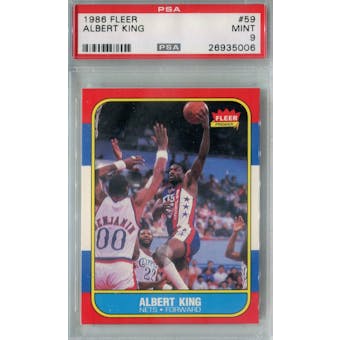 1986/87 Fleer Basketball #59 Albert King PSA 9 (MT) *5006 (Reed Buy)