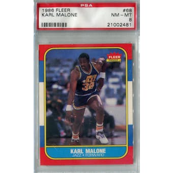 1986/87 Fleer Basketball #68 Karl Malone PSA 8 (NM-MT) *2481 (Reed Buy)