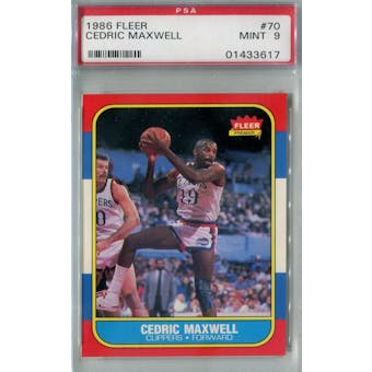1986/87 Fleer Basketball #70 Cedric Maxwell PSA 9 (MT) *3617 (Reed Buy)