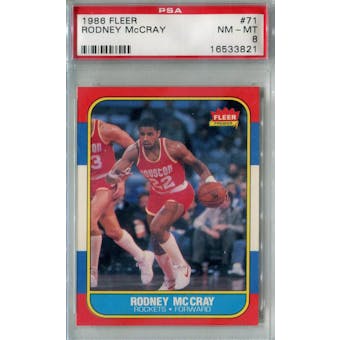 1986/87 Fleer Basketball #71 Rodney McCray PSA 8 (NM-MT) *3821 (Reed Buy)