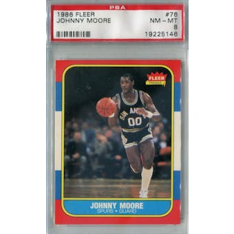 1986/87 Fleer Basketball #76 Johnny Moore PSA 8 (NM-MT) *5146 (Reed Buy)