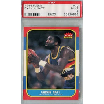 1986/87 Fleer Basketball #79 Calvin Natt PSA 9 (MT) *0853 (Reed Buy)