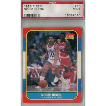 1986/87 Fleer Basketball #80 Norm Nixon PSA 9 (MT) *9340 (Reed Buy)