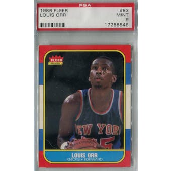 1986/87 Fleer Basketball #83 Louis Orr PSA 9 (MT) *8548 (Reed Buy)