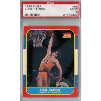 1986/87 Fleer Basketball #89 Kurt Rambis PSA 9 (MT) *5333 (Reed Buy)