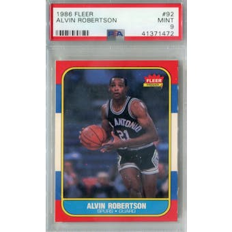 1986/87 Fleer Basketball #92 Alvin Robertson PSA 9 (MT) *1472 (Reed Buy)