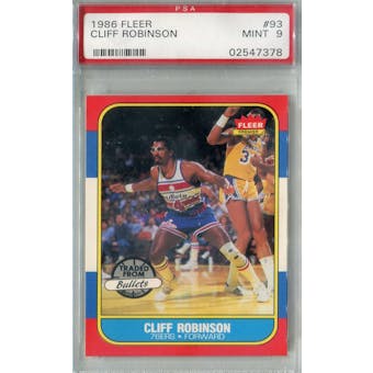 1986/87 Fleer Basketball #93 Cliff Robinson PSA 9 (MT) *7378 (Reed Buy)